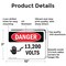 Signmission 13200 Volts Danger Sign, Aluminum, 10in W x 7in L, 2PK OS-2PACK-DS-A-710-L-1006 - alternate 4